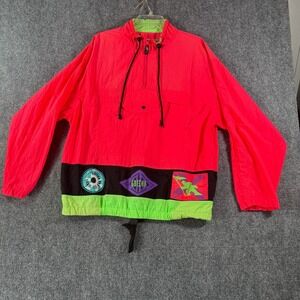 Vintage GOTCHA‎ Pullover Windbreaker Jacket 80s 90s Neon Bright Color Block